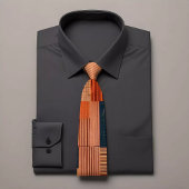 ブラウンモダンとオレンジのアクセントで結ぶ ネクタイ