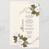 ブラウンモダンとクリームのフローラ結婚の メニュー (正面/裏面)