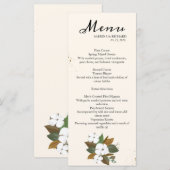 ブラウンモダンとクリームのフローラ結婚の メニュー (正面/裏面)