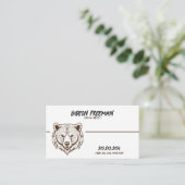 ブラウンモダンとホワイトベアのタトゥーアーティスト 名刺 (スタンド正面)