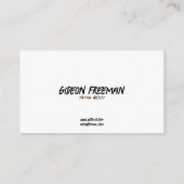 ブラウンモダンとホワイトベアのタトゥーアーティスト 名刺 (裏面)