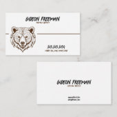 ブラウンモダンとホワイトベアのタトゥーアーティスト 名刺 (正面/裏面)