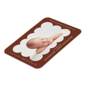 ブラウンモダンの鱗片付きフレーム誕生のお知らせ マグネット (左側)