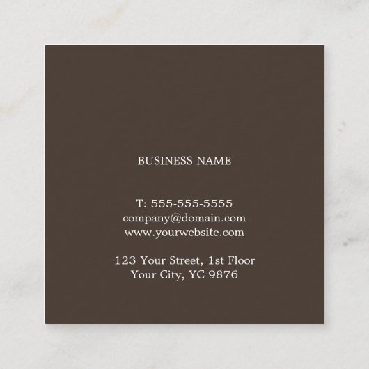 ブラウンモダンエレガントとクラフト紙コンサルタント スクエア名刺 (裏面)