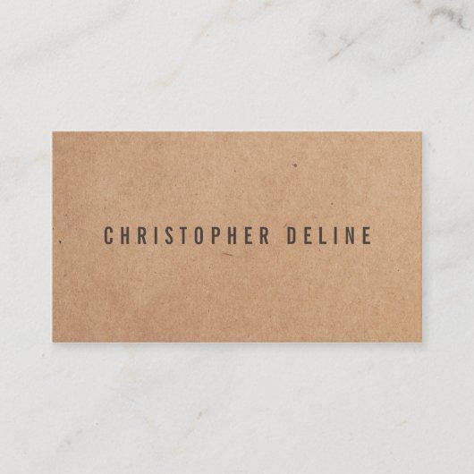 ブラウンモダンエレガントクカッコいいラフト紙コンサルタント 名刺 (正面)