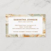 ブラウンモダンエレガントマーブルペンニブプロフェッショナル 名刺 (裏面)