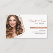 ブラウンモダンエレガント美容師メイクアップアーティスト 名刺 (正面)