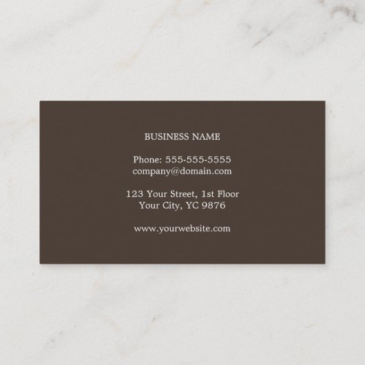 ブラウンモダンクエレガントラフト・コンサルタント 名刺 (裏面)