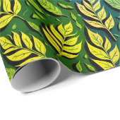 ブラウンモダンスタイリッシュ紅葉 ラッピングペーパー (ロールコーナー)