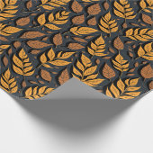 ブラウンモダンスタイリッシュ紅葉 ラッピングペーパー (角)