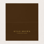 ブラウンモダンスタイリッシュ金ゴールドプロフェッショナルトレンディー 名刺 (外部フラット)