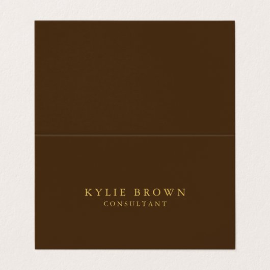 ブラウンモダンスタイリッシュ金ゴールドプロフェッショナルトレンディー 名刺 (外部フラット)