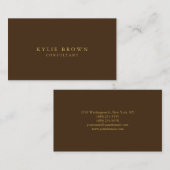 ブラウンモダンスタイリッシュ金ゴールドプロフェッショナルトレンディー 名刺 (正面/裏面)