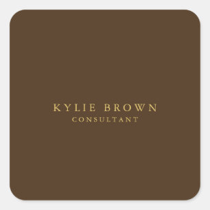 ブラウンモダンスタイリッシュ金ゴールドプロフェッショナル スクエアシール