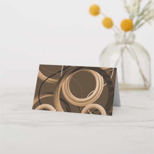 ブラウンモダンスワール着座座席表 プレイスカード (裏面)