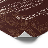 ブラウンモダンス遊カー結婚ドのゲストブック ポスター (角)