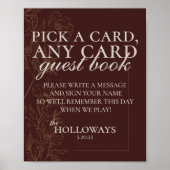 ブラウンモダンス遊カー結婚ドのゲストブック ポスター (正面)