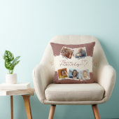 ブラウンモダンタイポグラフィファミリーコラージュ写真 クッション (椅子)