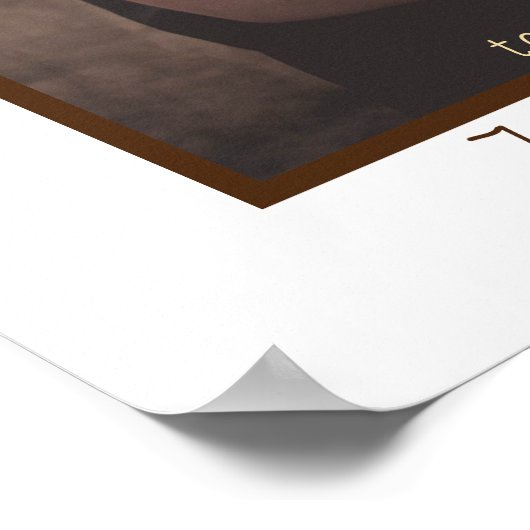 ブラウンモダントエレガントーン写真ウェルカムサイン ポスター (角)