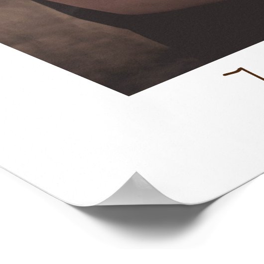 ブラウンモダントエレガントーン写真ウェルカムサイン ポスター (角)