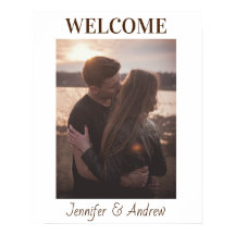 ブラウンモダントエレガントーン写真ウェルカムサイン