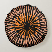 ブラウンモダンドカラフルラウンド装飾用クッション ラウンドクッション (裏面)