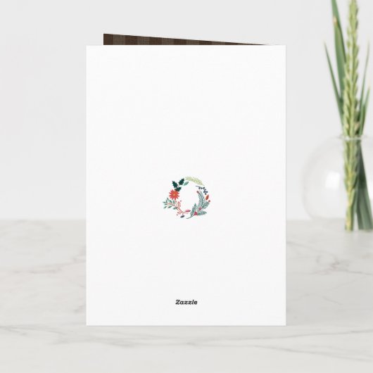 ブラウンモダンバッファロープレイドおもしろいスクリプトシンプル シーズンカード (裏面)