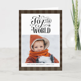 ブラウンモダンバッファロープレイドおもしろいスクリプトシンプル シーズンカード