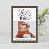 ブラウンモダンバッファロープレイドおもしろいスクリプトシンプル シーズンカード (スタンド正面)