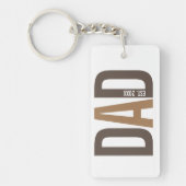 ブラウンモダンパパパーソナライズされた設立 キーホルダー (正面)