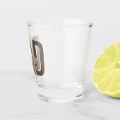 ブラウンモダンパパパーソナライズされた設立 ショットグラス (右)