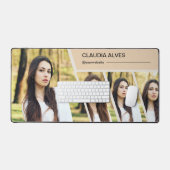 ブラウンモダンフォトコラージデスクマット デスクマット (キーボード&マウス)