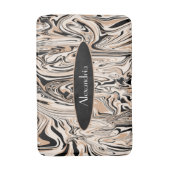 ブラウンモダンブラックウォーターの色を個人用に設定スタイリッシュする バスマット (正面縦)