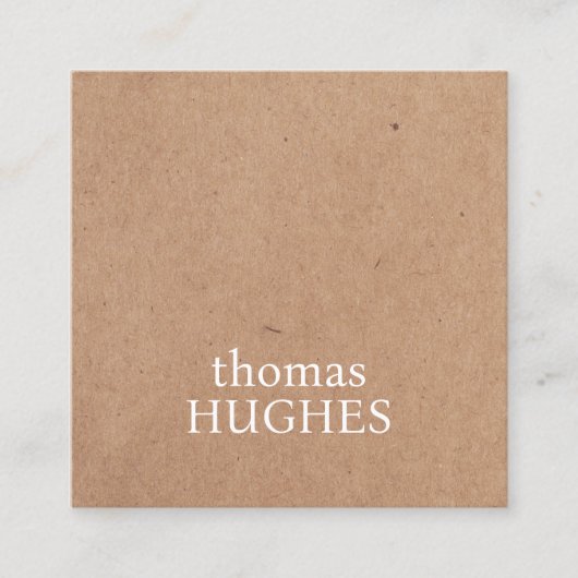 ブラウンモダンプリエレガントントクラフトコンサルタント スクエア名刺 (正面)