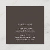 ブラウンモダンプリエレガントントクラフトコンサルタント スクエア名刺 (裏面)