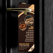 ブラウンモダンベーカリーパン店ベーキングケータリング ドアノブサイン