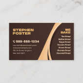 ブラウンモダンベーカリーパン店ベーキングケータリング 名刺 (裏面)