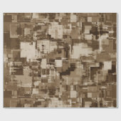 ブラウンモダンベージュエステティック居心地の良いキュビ絵画スト ラッピングペーパー (フラット)
