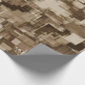 ブラウンモダンベージュエステティック居心地の良いキュビ絵画スト ラッピングペーパー (角)