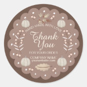 ブラウンモダンベージュパンプキンスパイス秋秋 ラウンドシール (正面)