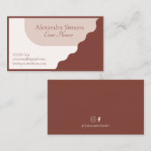 ブラウンモダンベージュボホレトロ名刺 名刺 (正面/裏面)