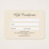 ブラウンモダンベージュ秋パンプキンスパイスギフトカード (裏面)