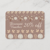 ブラウンモダンベージュ秋パンプキンスパイス 割引カード (正面)