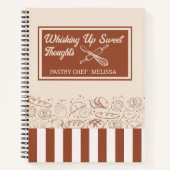 ブラウンモダンベージュ素朴ベーカリーパティシシェフ ノートブック (正面)