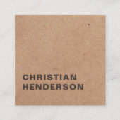 ブラウンモダンホワエレガントイトクラフト紙コンサルタント スクエア名刺 (正面)