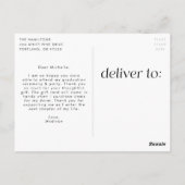 ブラウンモダンミニマル写真卒業 ポストカード (裏面)