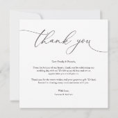 ブラウンモダンミニマ結婚リストサンキューカード サンキューカード (裏面)