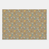 ブラウンモダンラマダンEid Mubarakハッピーイード ラッピングペーパーシート (正面3)