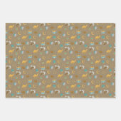 ブラウンモダンラマダンEid Mubarakハッピーイード ラッピングペーパーシート (正面2)