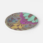 ブラウンモダンレインボー ペーパープレート (アングル)